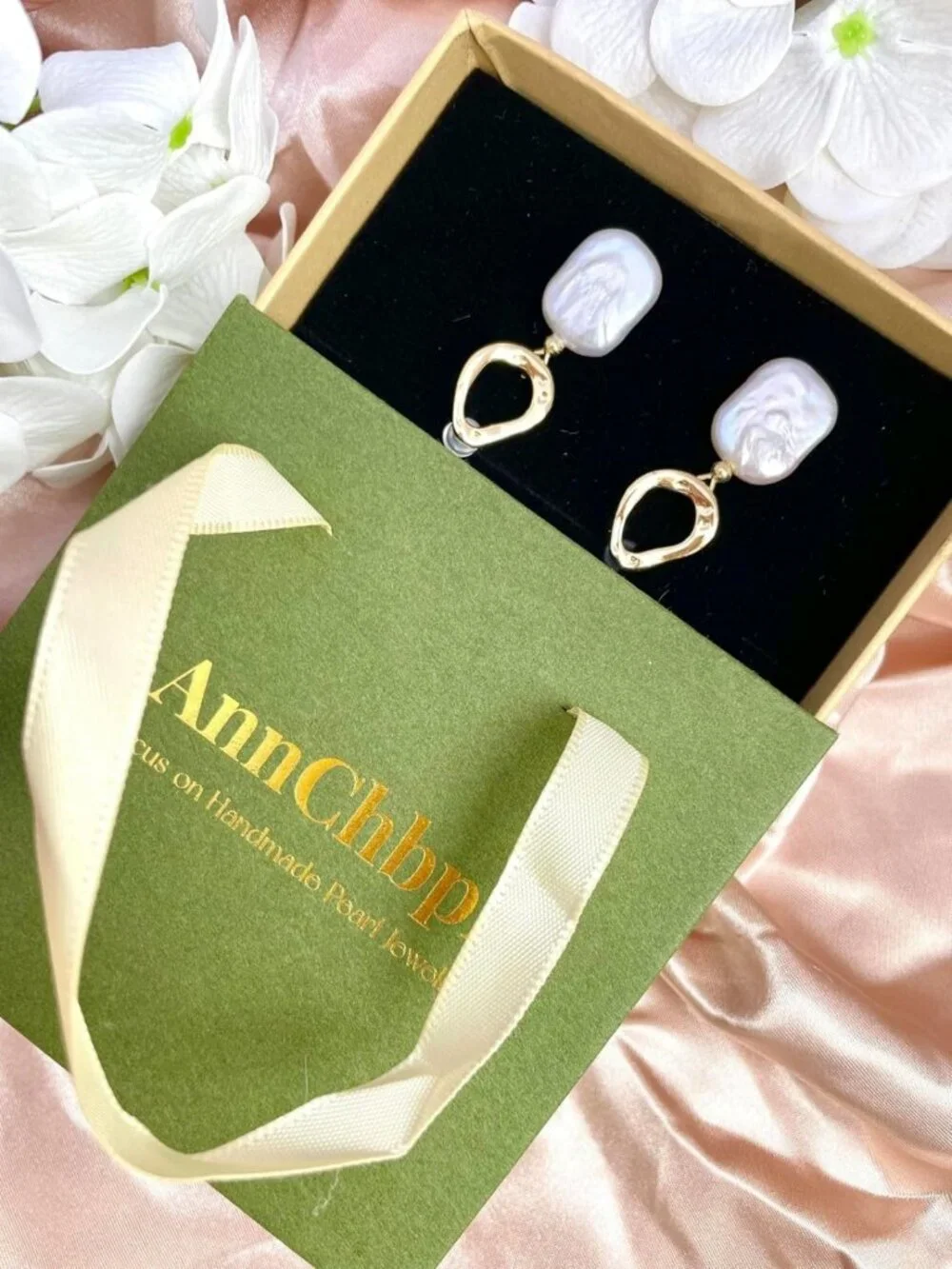 Elegant Baroque Pearl Drop Earrings - 14K Gold Plated, Lightweight, Perfect for